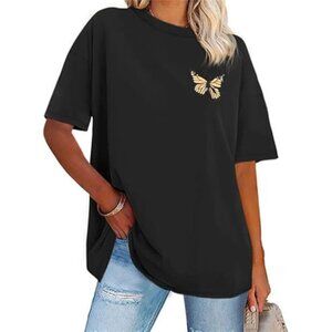 Womens Oversized T-Shirt - Graphic Tee, Crew Neck Summer Short Sleeve